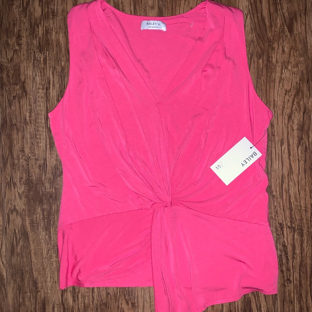 NWT Bailey 44 Amber Pink Twist Knot Tank Top Large